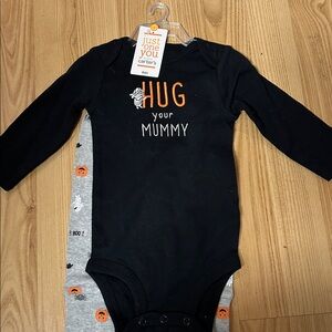 Carter's Black and Gray Halloween Bodysuit Set